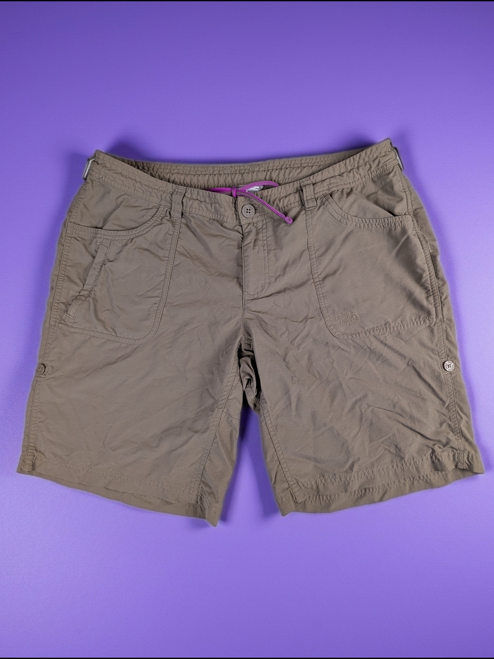 The North Face Horrizon II Shorts Women's Size 16 Khaki Roll Up Length Outdoors